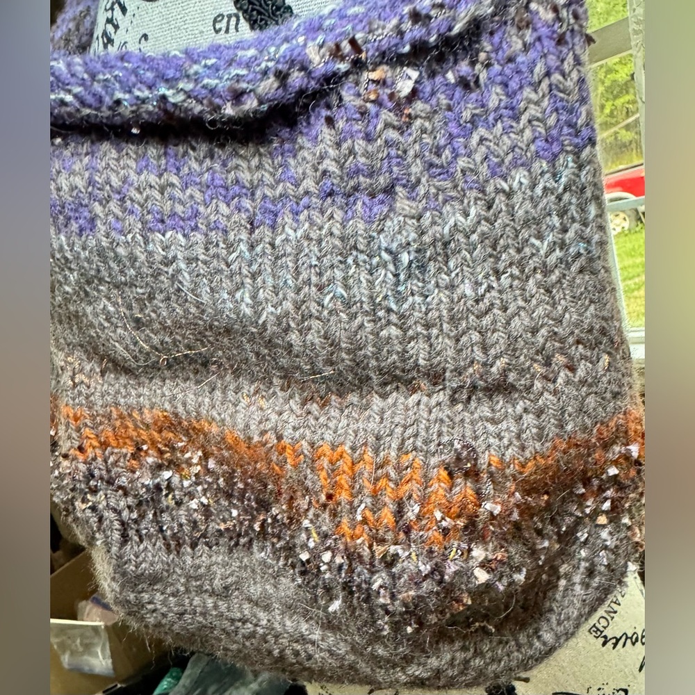 Hand Crafted Vibrant Felted Knit Shoulder Bag - Picture 7 of 11